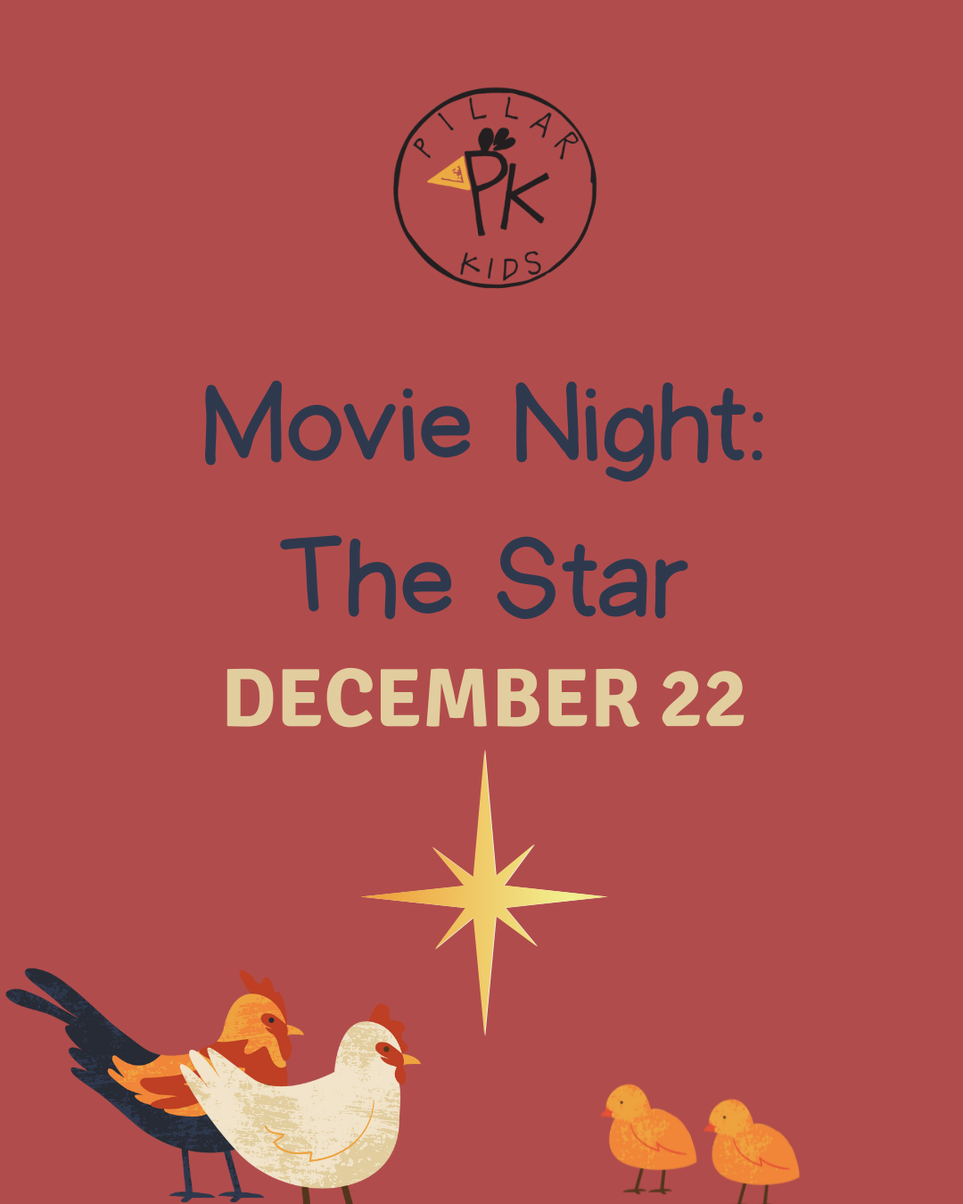Featured image for “Pillar Kids Movie Night, The Star- December, 22”